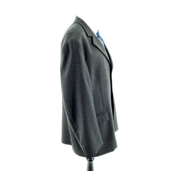 Joseph & Feiss Tweed Wool 3 Button Sport Coat 46R Green Blue Check International - Picture 6 of 10